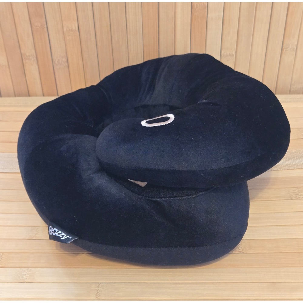 BCOZZY Travel Neck Pillow Velvety Smooth Double Neck Head Chin Support Large